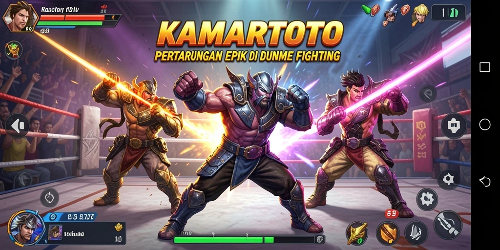 Gameplay seru KAMARTOTO dengan pertarungan epik antar karakter.