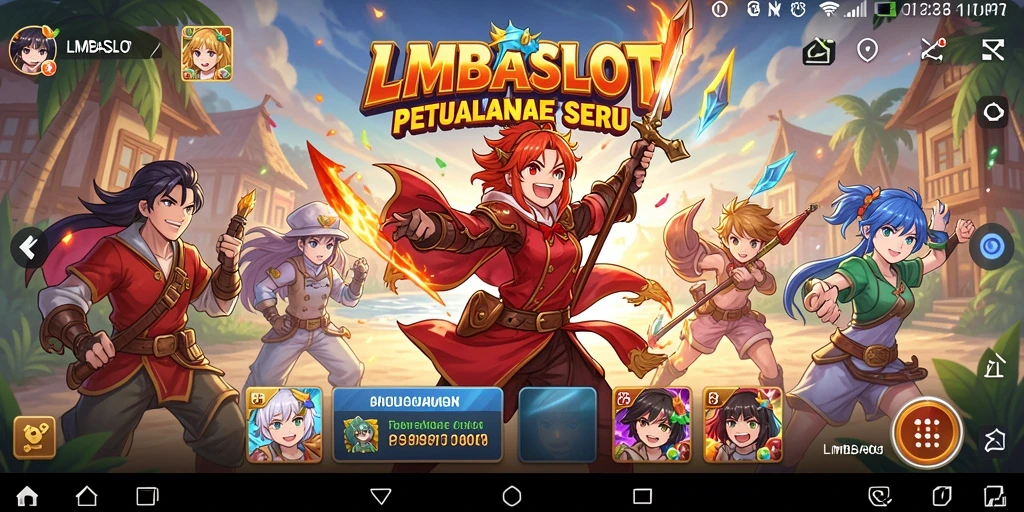 Tampilan gameplay seru LMBASLOT dengan karakter anime favorit.