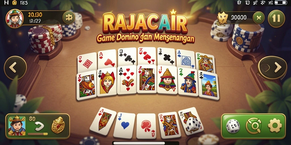 Tampilan gameplay seru di RAJACAIR yang diisi dengan aksi domino.